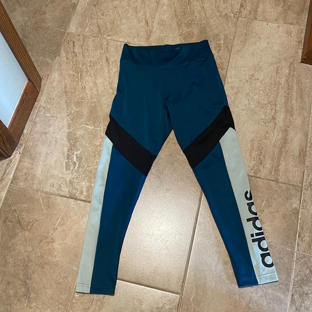 💚 3/$15 adidas blue leggings, small